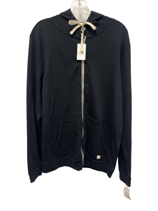 Marine Layer NWT Size L Black Cotton Blend Solid Zip UP Hoodie Men's Jacket Black / L