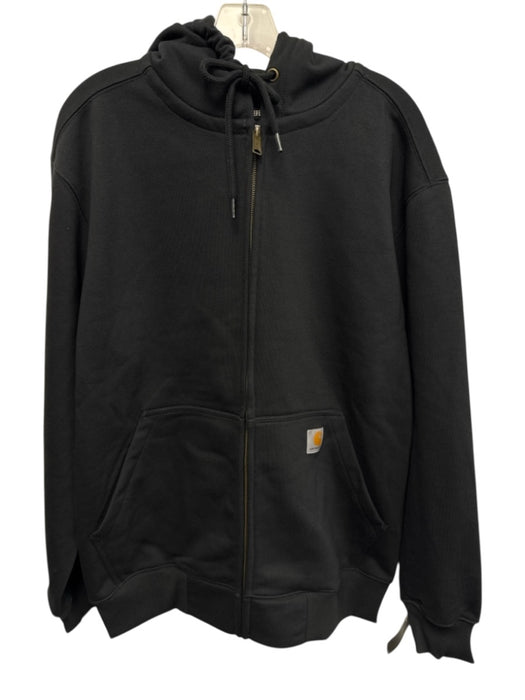 Carhartt Size L Black Cotton Blend Zip Front Hoodie Men's Jacket Black / L