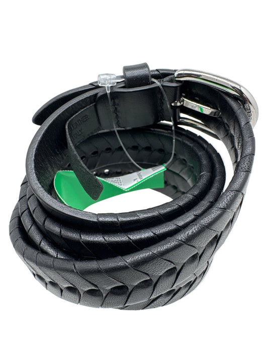 Isabel Marant Black Leather Silver Buckle Braided Thin Dustbag Inc. Belts