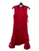 Charles Youssef Size 8 Red Silk V Neck Cap Sleeve Flounce Hem Dress Red / 8