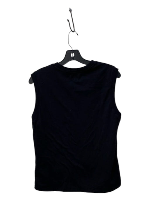 Frame Size M Black Cotton Crew Neck Sleeveless T Shirt Top Black / M