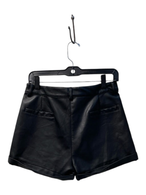 Deluc Size M Black Polyurethane Cuffed Belt Loops short Shorts Black / M