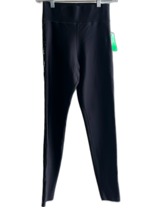 Ultracor Size M Black Nylon Blend Perforated Side Detail High Waist Leggings Black / M