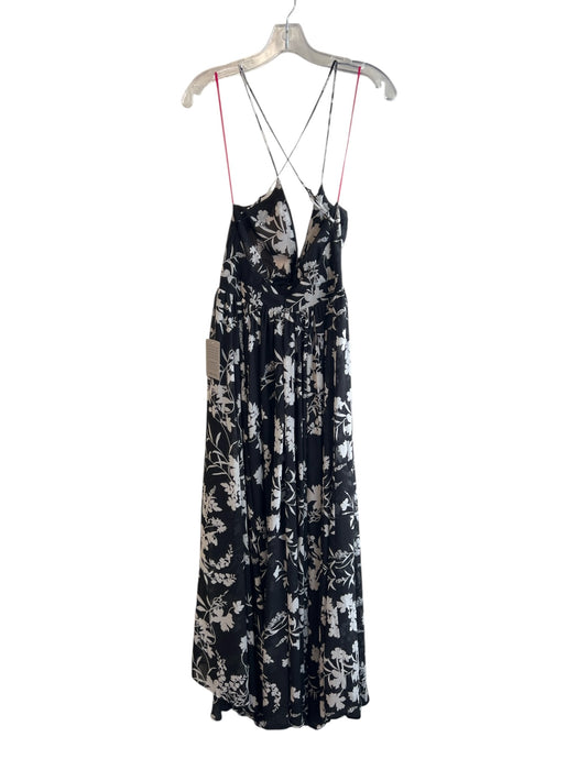 Meghan Size S Black & White No Fabric Tag V Neck Spaghetti Strap Back Zip Dress Black & White / S