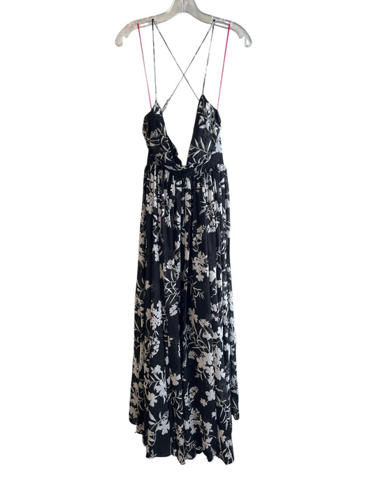 Meghan Size S Black & White No Fabric Tag V Neck Spaghetti Strap Back Zip Dress Black & White / S