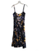 ML Monique Lhuillier Size 6 Black & Multi Polyester Pleated Floral Print Dress Black & Multi / 6