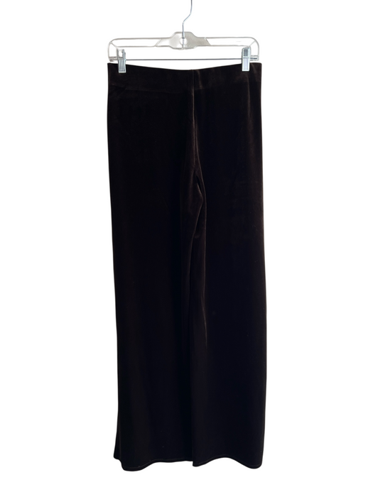 MNG by Mango Size S Brown Polyester Elastic Waist Velvet Flat Front Pants Brown / S