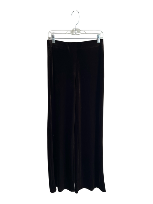 MNG by Mango Size S Brown Polyester Elastic Waist Velvet Flat Front Pants Brown / S