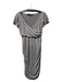 Love Moschino Size 4 Gray Viscose Blend V Neck Wrap Front Short Sleeve Dress Gray / 4