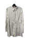 Free People Size S White Cotton Collared Snap Front Long Sleeve Mini Dress White / S