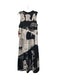 Farm Rio Size XS Black & White Cotton Round Neck Sleeveless Seam Detail Dress Black & White / XS