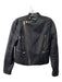 Lauren Ralph Lauren Size 4 Black Linen Gold hardware Asymetric Zip Jacket Black / 4