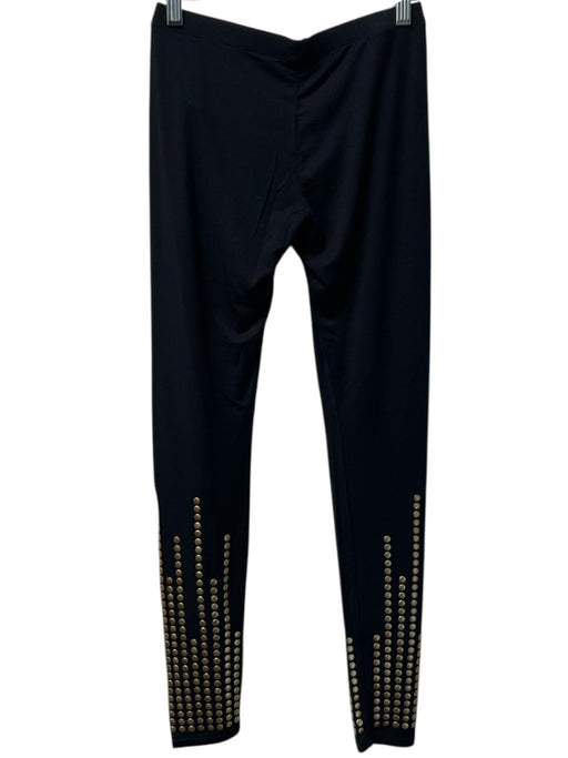 Tarte Size S Black Modal Stretch Pull On Pants Stud Detail Gold Detail Leggings Black / S