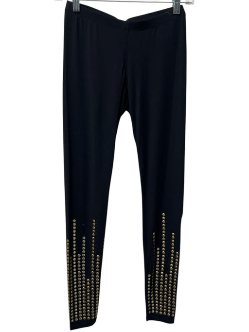 Tarte Size S Black Modal Stretch Pull On Pants Stud Detail Gold Detail Leggings Black / S