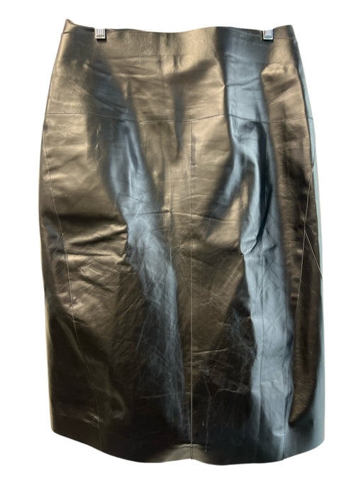 C.T.Plage Size 36 Black Alpaca & Nylon Elastic Waist Fuzzy Back Slit Maxi Skirt Black / 36