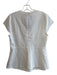 Universal Standard Size S White Linen Blend V Neck Short Sleeve Side Zip Top White / S