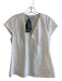 Universal Standard Size S White Linen Blend V Neck Short Sleeve Side Zip Top White / S