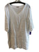 Alessia Pacini Size S White Linen V Neck 1/2 Sleeve Above knee Dress White / S