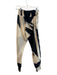 Free People Size 2 Black & Beige Cotton Abstract Print Stretch Waist Pants Black & Beige / 2
