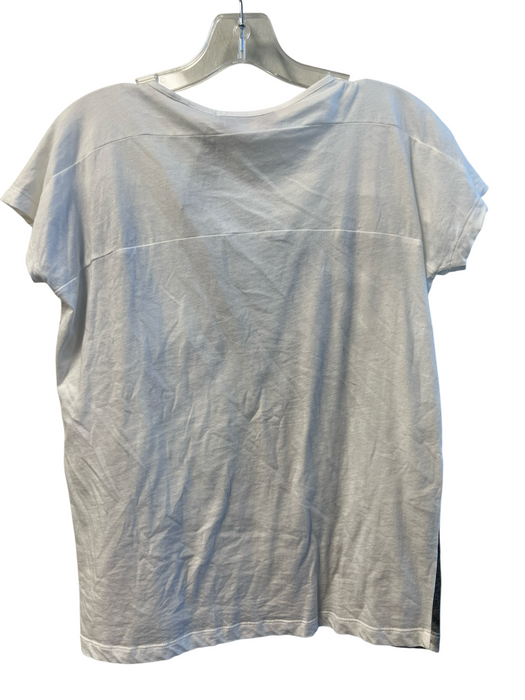 Stella McCartney Size 36 Gray & White Cotton Crew Neck Tie Dye Cap Sleeve Top Gray & White / 36
