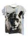 Stella McCartney Size 36 Gray & White Cotton Crew Neck Tie Dye Cap Sleeve Top Gray & White / 36