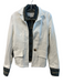 Six/Fifty Size M White & Blue Cotton Denim Detail Long Sleeve Button Down Jacket White & Blue / M