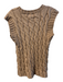 Elie Tahari Size S Brown Viscose Cable Knit Round Neck Sleeveless Sweater Brown / S