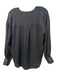 Vince Size XS Navy Silk V Neck Long Sleeve Pleat Top Navy / XS