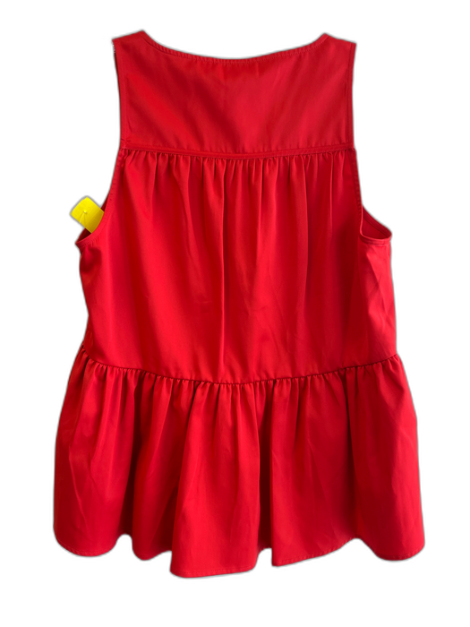 Crosby Size XS Red Polyester V Neck Sleeveless Flare Top Red / XS