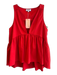 Crosby Size XS Red Polyester V Neck Sleeveless Flare Top Red / XS