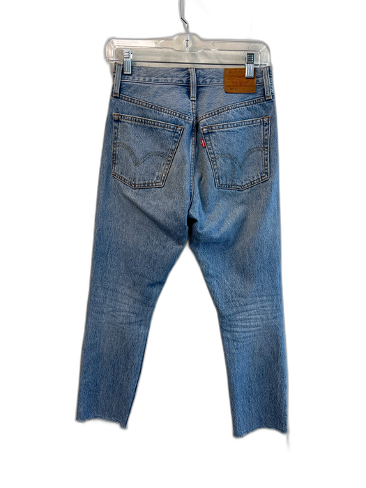 Levi Strauss & Co. Size 24 Medium Wash Cotton Button Fly Distressed Skinny Jeans Medium Wash / 24