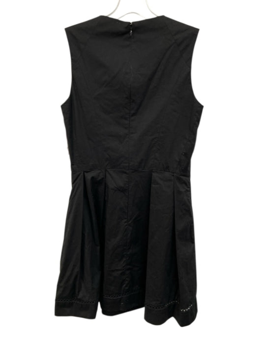 Shoshanna Size 2 Black Cotton Sleeveless Pleats Knee Length Dress Black / 2