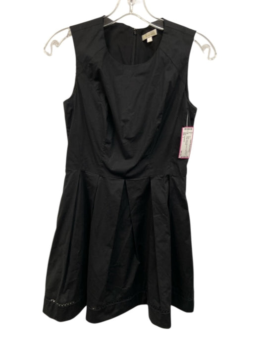 Shoshanna Size 2 Black Cotton Sleeveless Pleats Knee Length Dress Black / 2