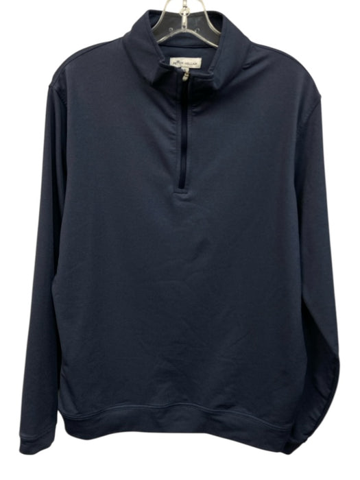 Peter Millar Size M Blue Synthetic Solid Quarter Zip Men's Long Sleeve Shirt Blue / M