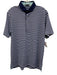 Greyson Size M Blue & White Synthetic Striped Polo Athleisure Men's Short Sleeve Blue & White / M