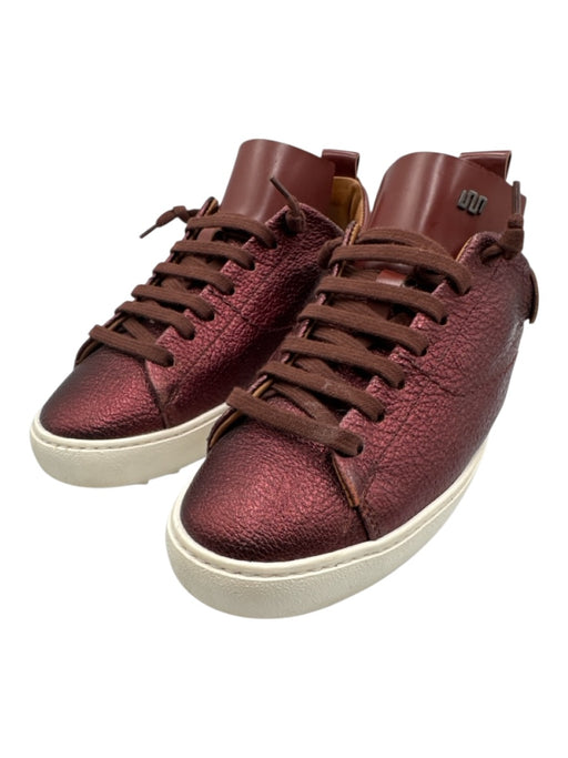 Esse Ut Esse Shoe Size 35 Wine Red Leather Lace Up & Grommets Sneaker Shoes Wine Red / 35