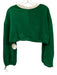 Staud Size S Green Cotton Sweatshirt Long Sleeve Crop bungee Sweater Green / S