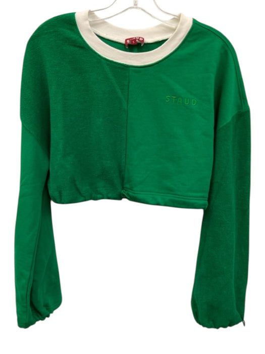 Staud Size S Green Cotton Sweatshirt Long Sleeve Crop bungee Sweater Green / S