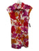 Milly Size 0 Red, Orange, Purple Cotton Sleeveless Floral Print Collar Dress Red, Orange, Purple / 0