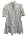 Pomander Place Size XS White Cotton Short Puff Sleeve Ruffle mock neck Dress White / XS
