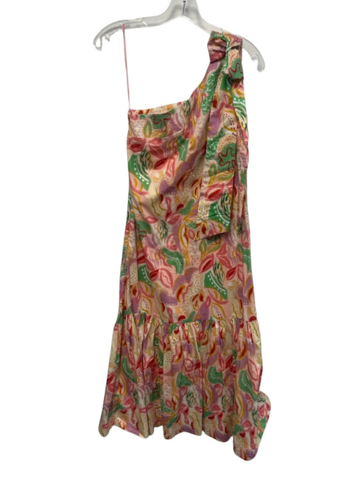 Hyacinth House Size XS Pink, Green, Multi Cotton One Shoulder Scribble Dress Pink, Green, Multi / XS