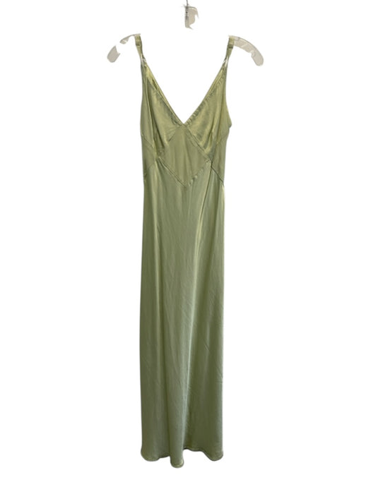 Rails Size XS Chartreuse Rayon Blend Satin Sleeveless V Neck Slip Dress Chartreuse / XS