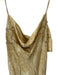 Josie Natori Size XS Yellow & White Silk Spaghetti Strap Criss Cross Back Dress Yellow & White / XS