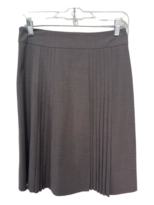 Theory Size 2 Gray Wool Blend Pleated Below the Knee Side Zip Skirt Gray / 2