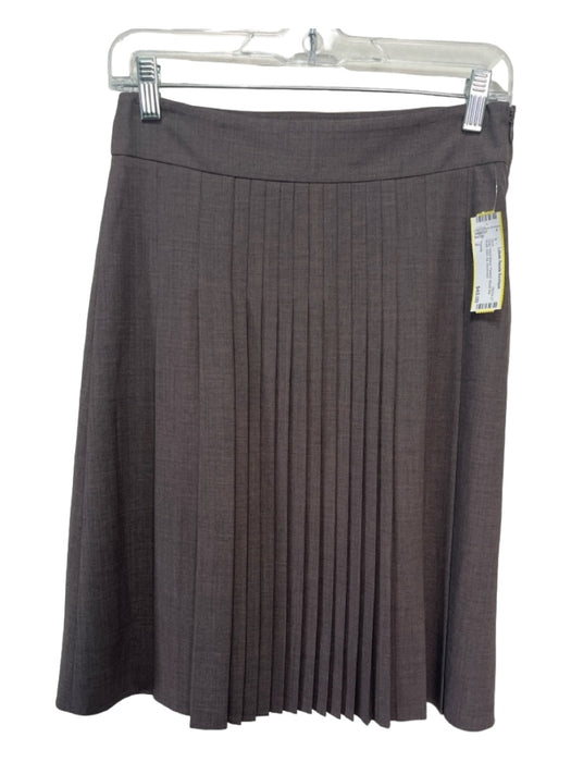 Theory Size 2 Gray Wool Blend Pleated Below the Knee Side Zip Skirt Gray / 2