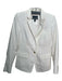 J Crew Size 4 White Linen Blazer Single Button Shoulder Pads Jacket White / 4