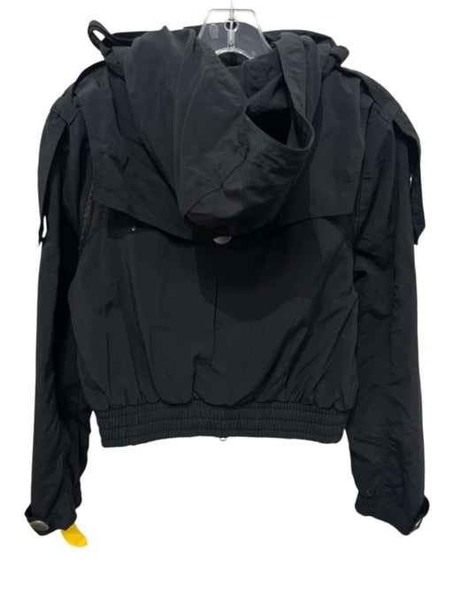 Adidas X Stella McCartney Size S Black Nylon Zip & Button Pockets hood Jacket Black / S