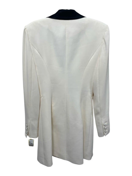Alice + Olivia Size 2 Ivory & Black Polyester Double Breasted Button Up Jacket Ivory & Black / 2