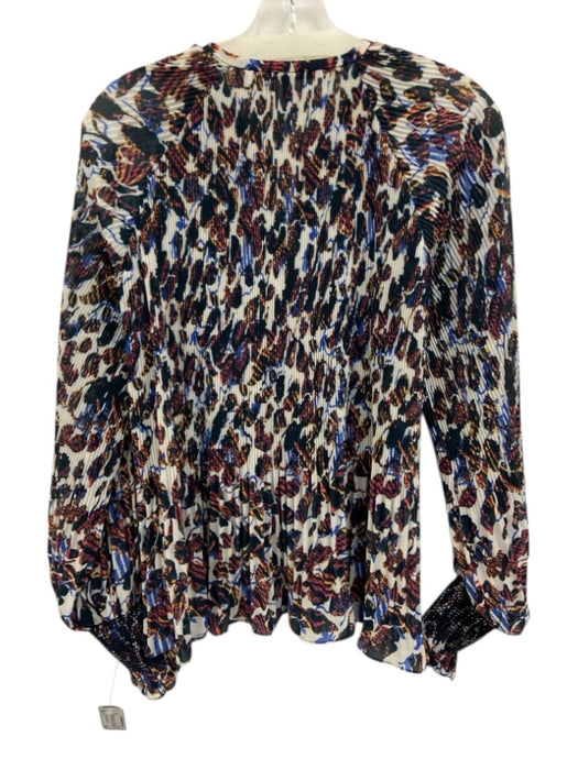 Derek Lam 10 Crosby Size 8 Cream White & Multi Polyester Abstract Print Top Cream White & Multi / 8