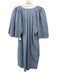 Pomander Place Size XS Blue Cotton Pleated Detail babydoll Split V neck Dress Blue / XS